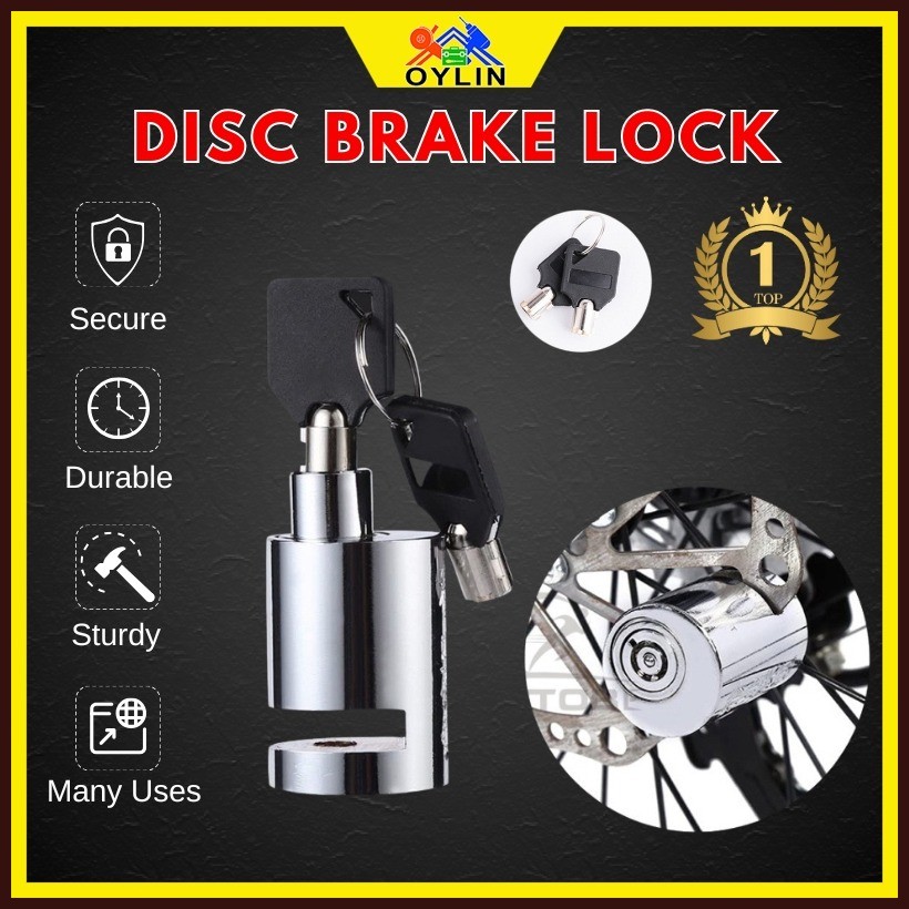 ☮ Motorcycle Disc Brake Lock MTB Bike Aluminum Alloy Padlock Anti-Theft ...