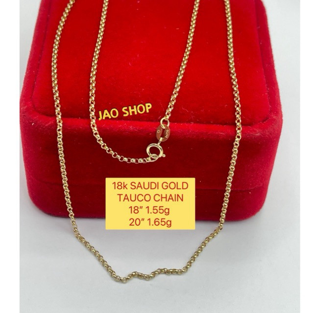 PAWNABLE 18k SAUDI TAUCO CHAIN 24 22 20 18 16 | Shopee Philippines
