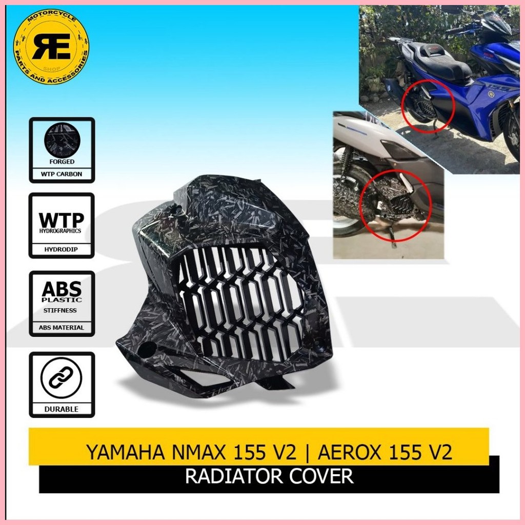 YAMAHA NMAX 155 V2 RADIATOR COVER | AEROX 155 V2 RADIATOR COVER FORGED ...