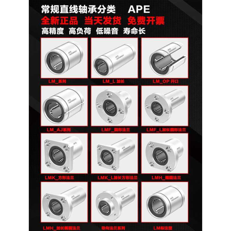 APE Gap Adjustable LM8 10 12 13 16 20 25 30 35 40 50UU Linear Bearing ...