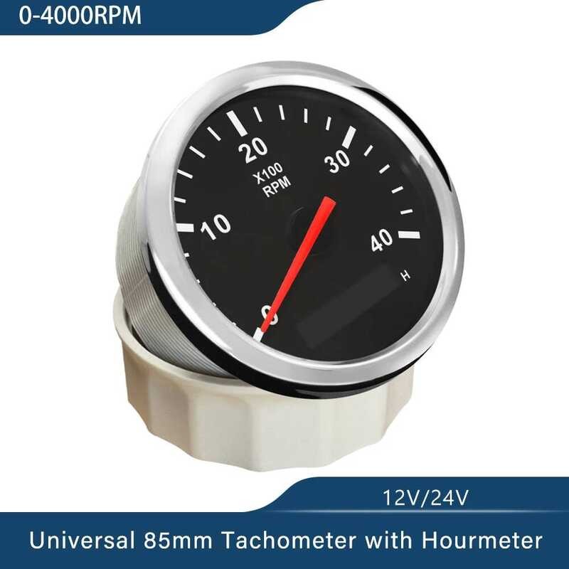 Waterproof Tachometer 3-8K RPM Tacho Gauge REV Counter with Hour Meter ...