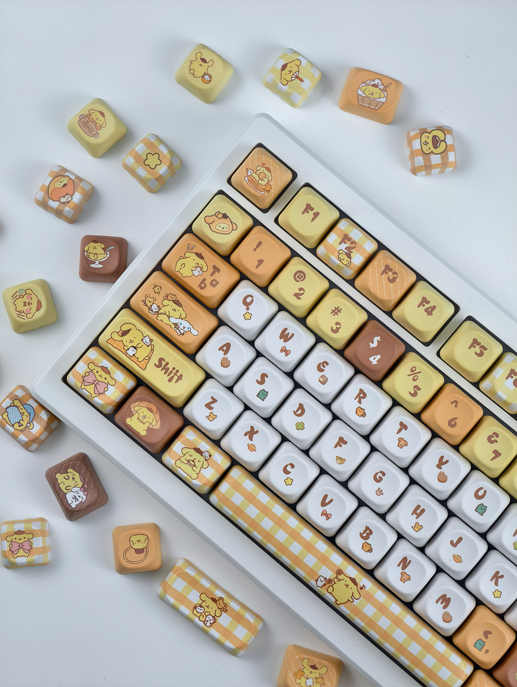 Pom Pom Purin Keycap MOA Profile 130 Keys PBT Dye Sublimation Aula F75 ...