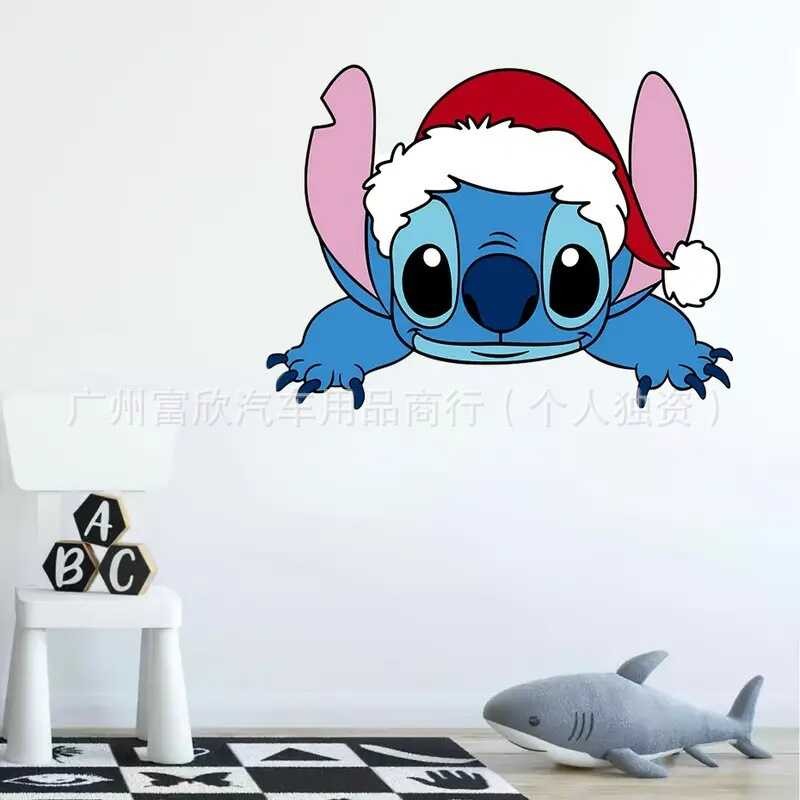 TEMU Stitch Christmas Wall Stickers Children's Room Wall Stickers PVC ...