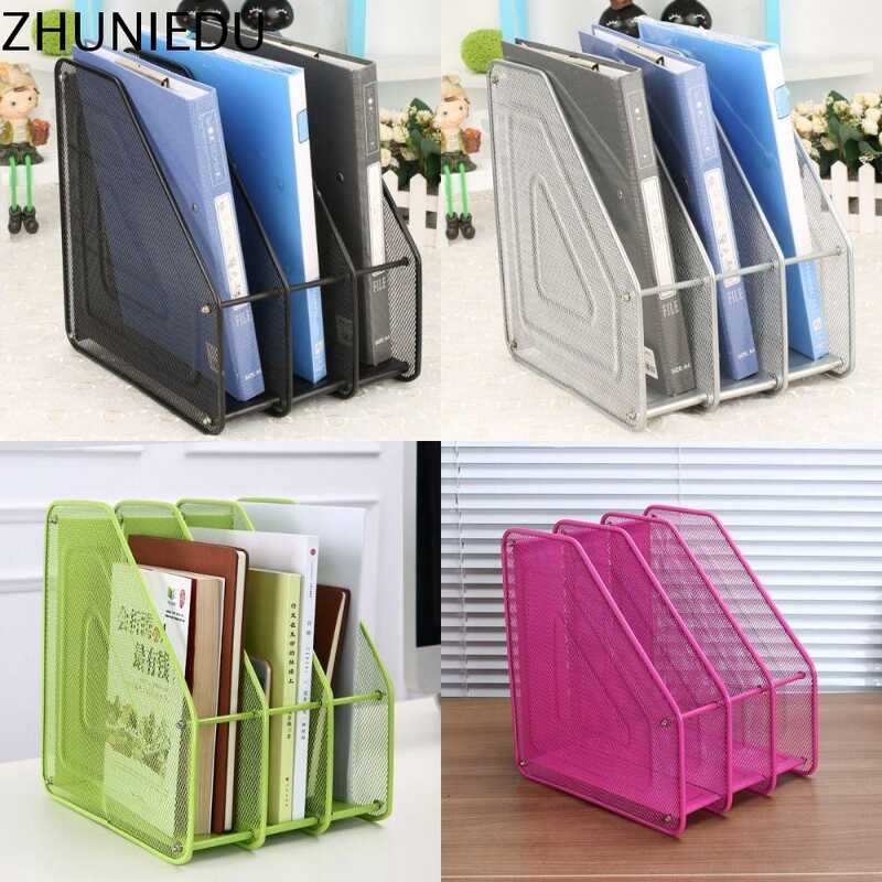 ZHUNIEDU Data Rack Metal File Wire Mesh Stationery Organizer 3 Tier ...