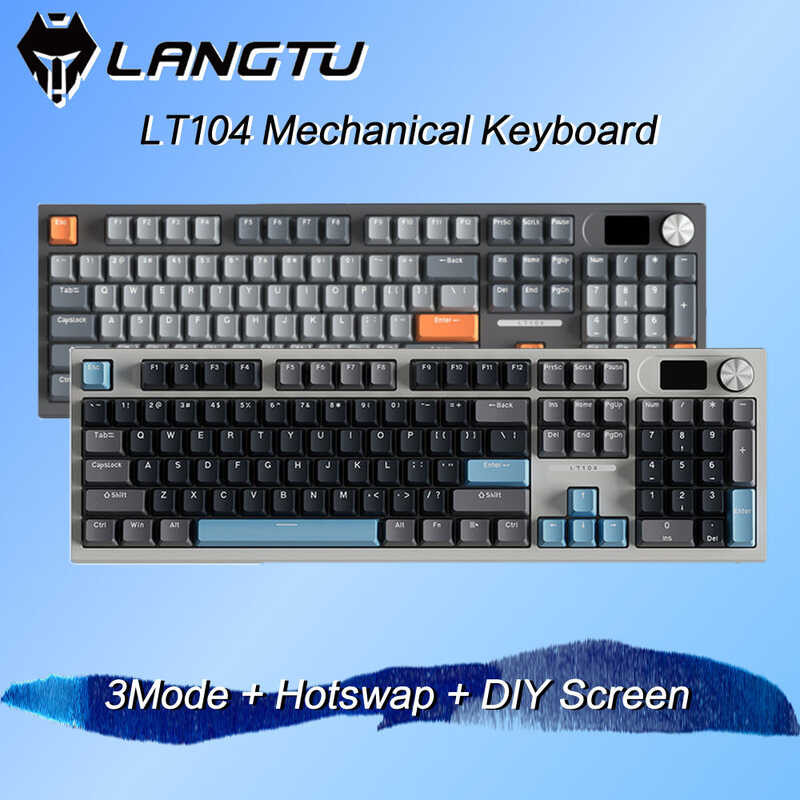 376 LANGTU Lt104 Mechanical Keyboard RGB Backlight Hotswap DIY Screen ...