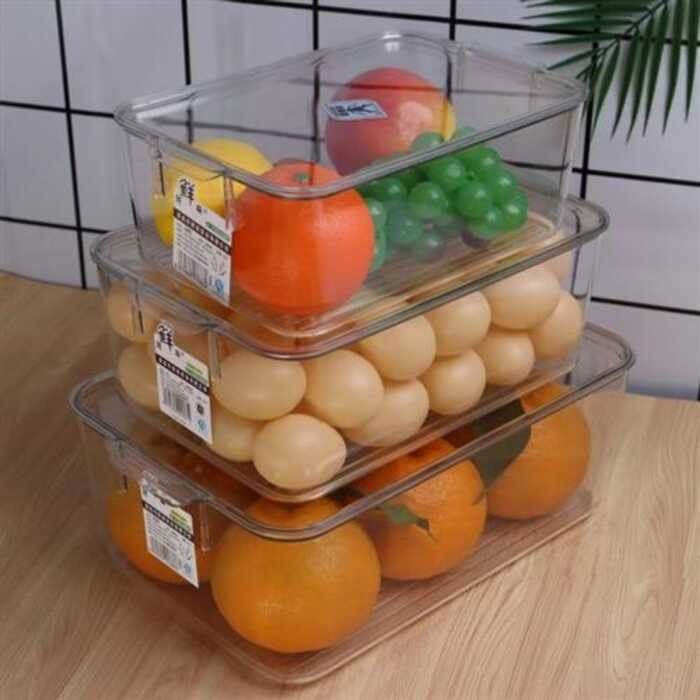 Plastic Rectangular Lid Refrigerator Storage Freezer Refrigeration ...