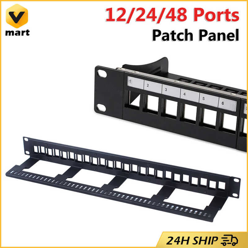 Network Patch Panel Tool Kit 12 Port Cat6 Rj45 Networking Wall Mount ...