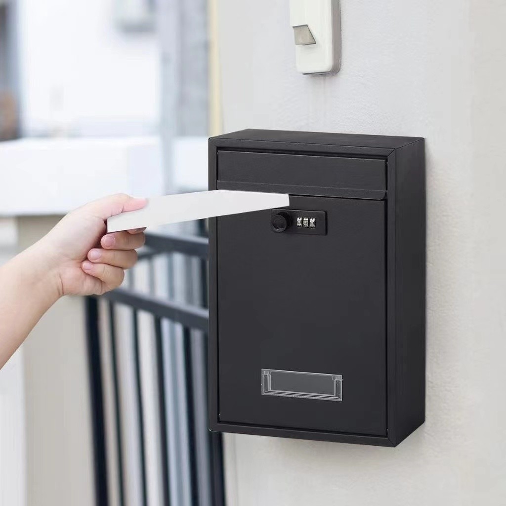 Waterproof Vintage Stainless Steel Lockable Secure Mail Letter Post Box ...