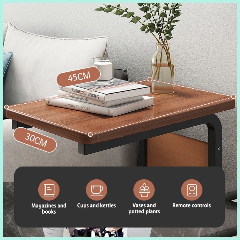 High Quality Movable Sofa Side Table Coffee Table with wheels ...