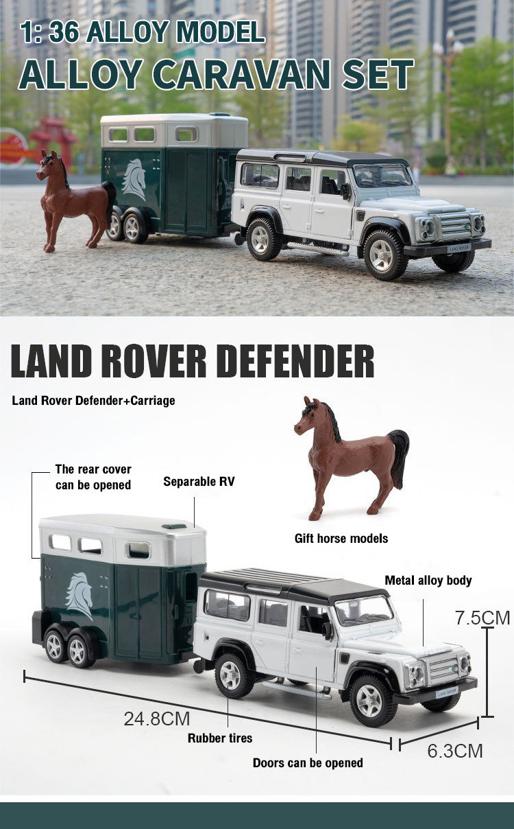 CBB 1:36 Range Rover Caravan Set Vehicle Alloy Diecast Car Model Toy ...
