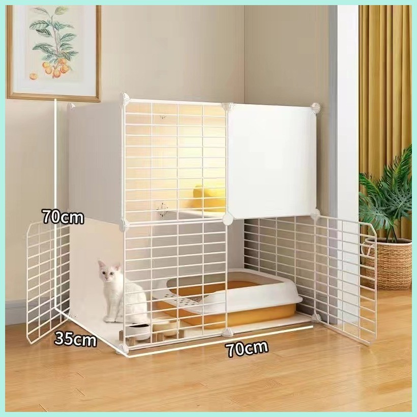 DIY 2 Tier Metal Anti-rust Cat Cage Stackable Cat House Cat Cage ...