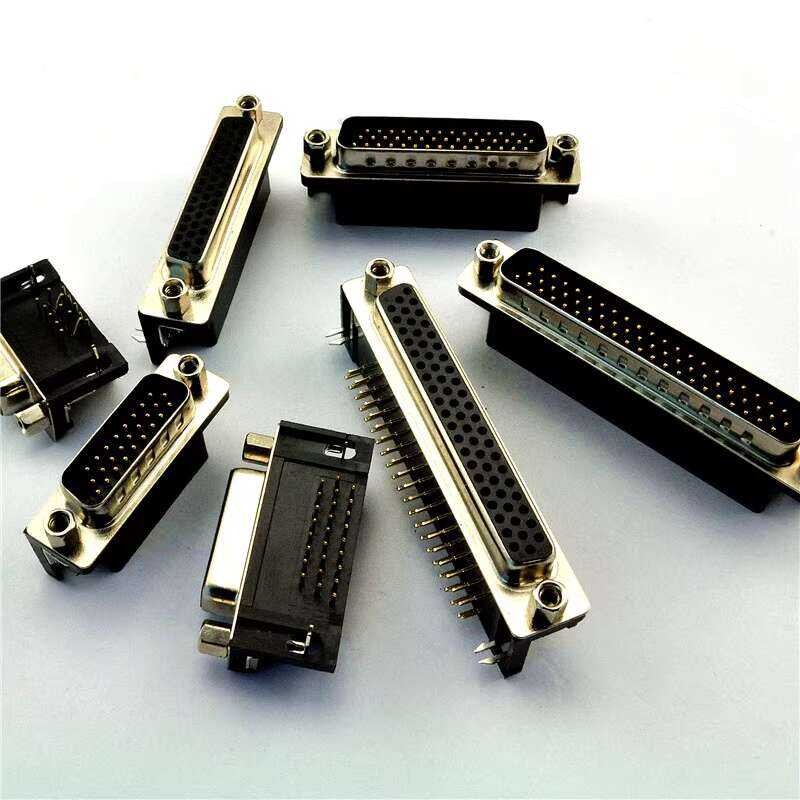 HDR15/HDR26/HDR44/HDR62 Male Female RS232 Three-Row Serial Port Gold ...