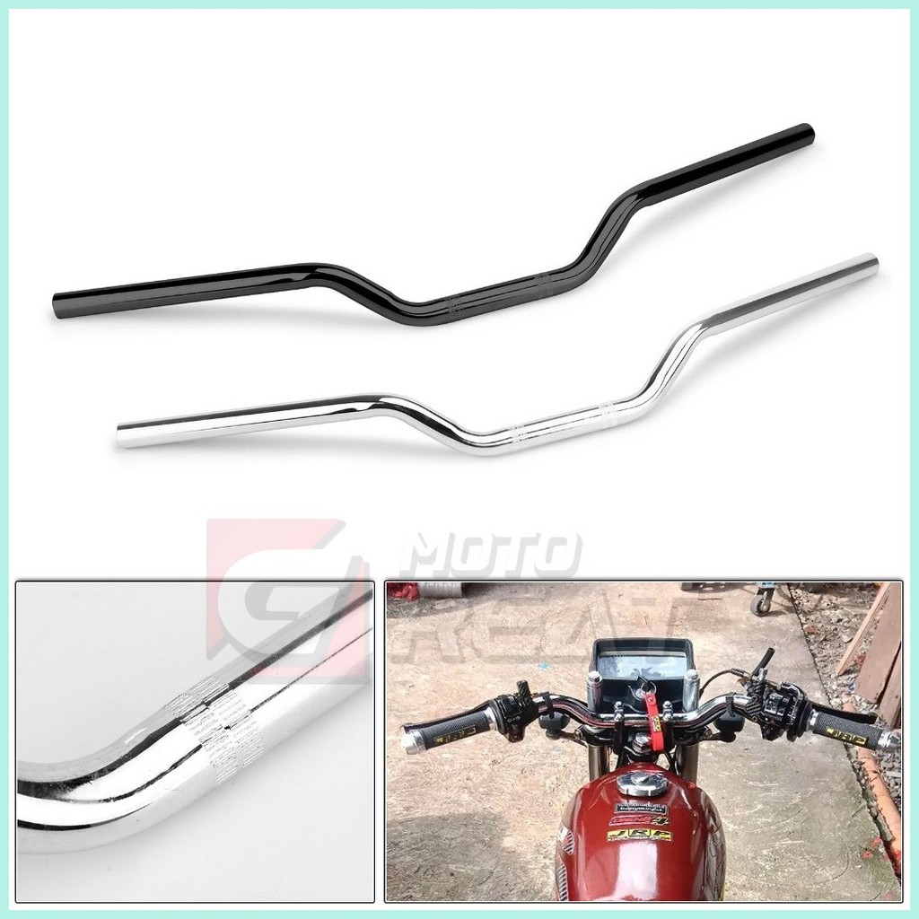 Motorcycle Handlebar Universal 22MM Refit Handlebar Retro Black ...