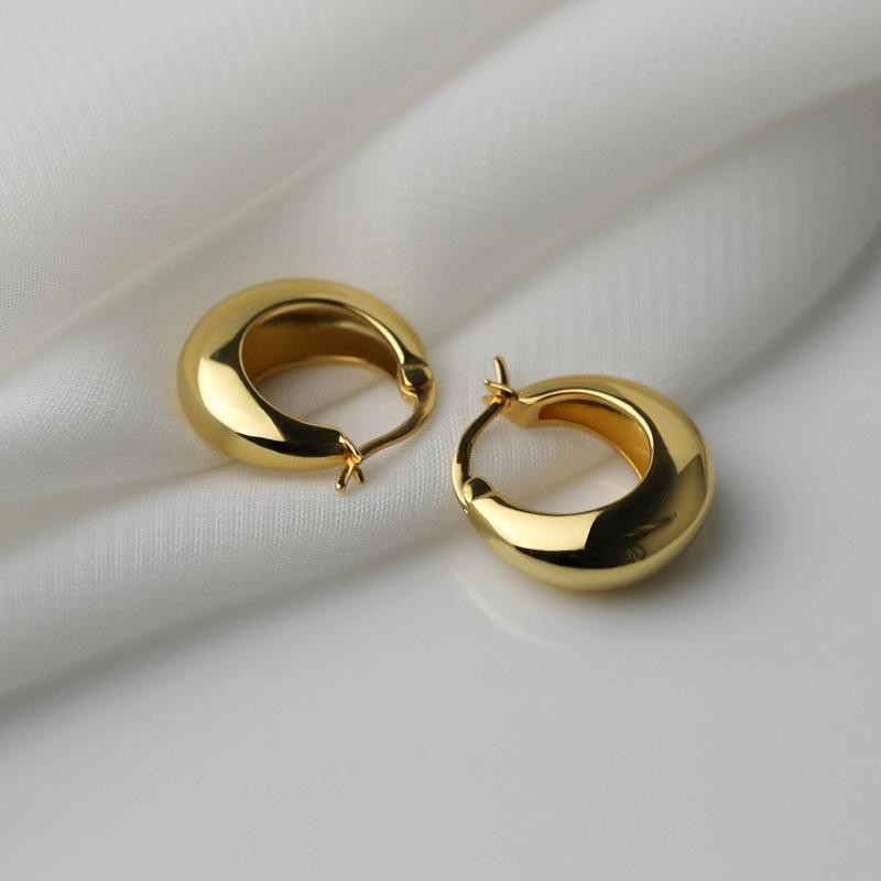Korean Fashion Minimalist Round Stainless Steel Earrings For Women ...