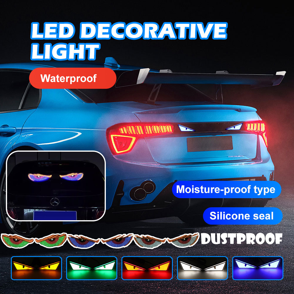 2PCS 12V LED Devil Eye Dynamic Big Devil Eyes Light For Cars Window ...