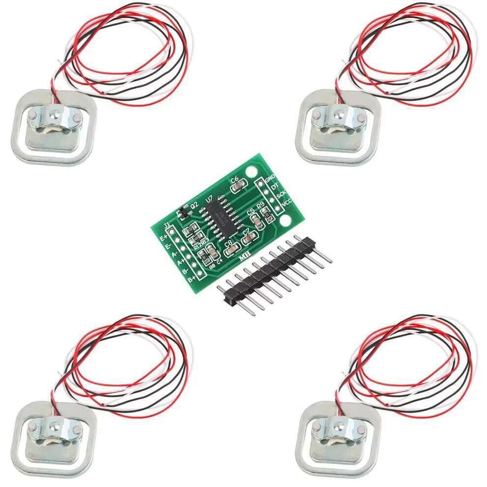 HX711 Module + 4 Human Scale 50kg Load Cell Resistance Strain Gauge ...
