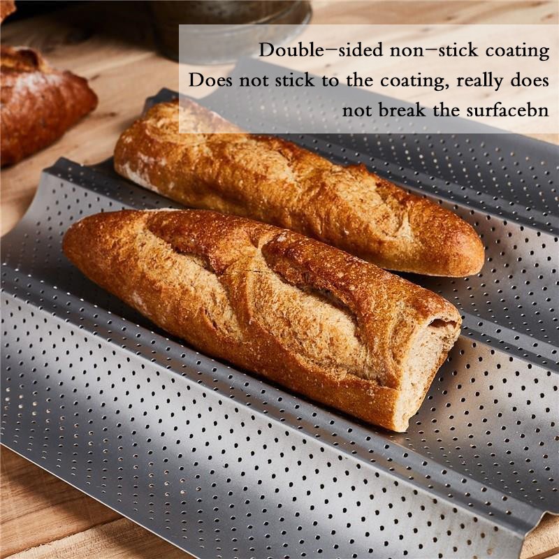 4Groove French Bread Baking Tray Perforated Bread Wave Baking Tray ...