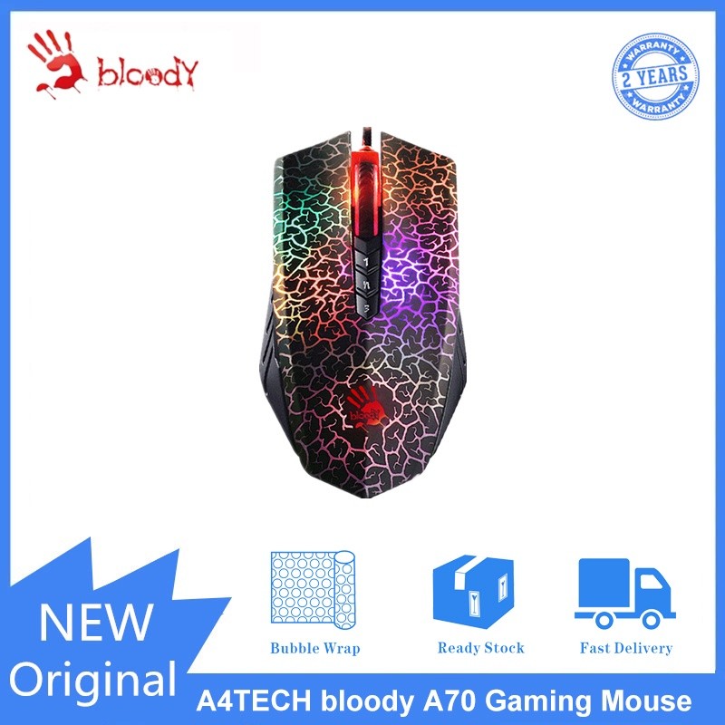 A4Tech Bloody A70 LK Optical Micro-motion Gaming Mouse 4000dpi Wired ...