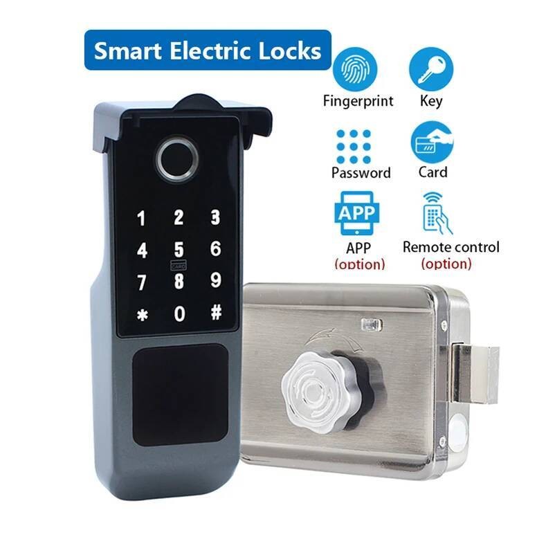 Waterproof Outdoor Electric Rim Locks Fingerprint Pas IC Card Key ...