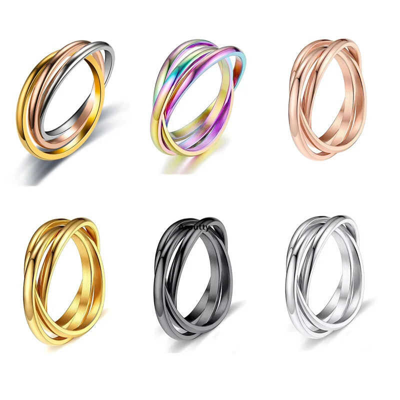6 Color 3 In 1 Triple Interlocked Rolling Stainless Steel Rotatable ...