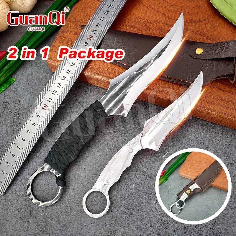 2 Meat 3 Cleaver Handmade Forged Chef Butcher Knives Full Tang Kitchen ...