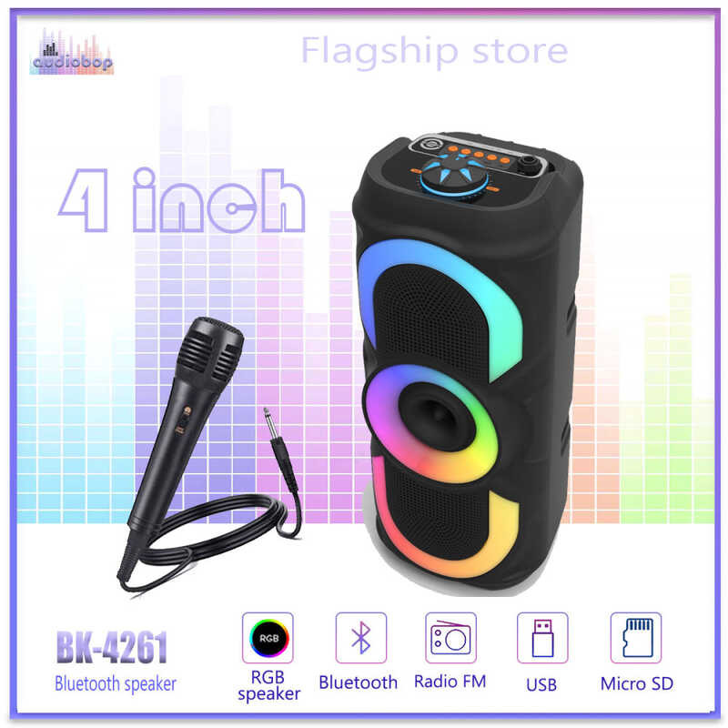 Karaoke Wireless Bluetooth Speaker With Free Microphone Super Bass Dual ...