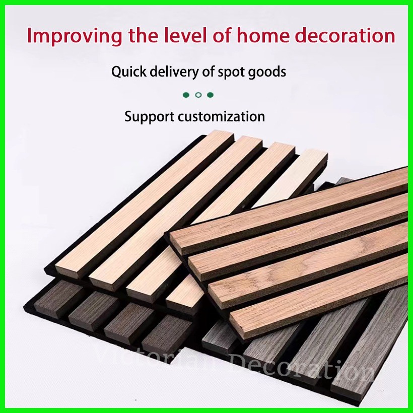 wood panel fluted wall panel 3D wood grain wall sticker waterproof ...