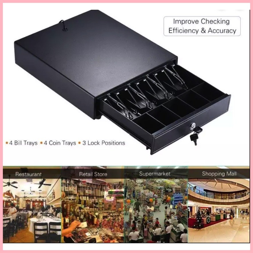 POS electronic cash drawer box storage 5 grid 5 stall cash register ...