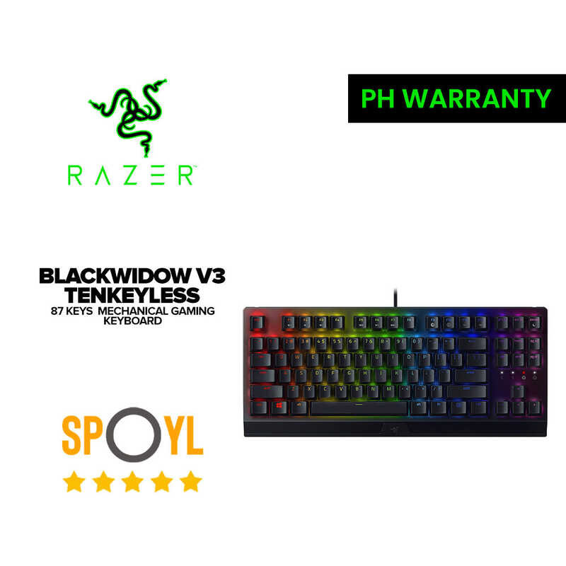 Razer Blackwidow V Tenkeyless Chroma RGB Keys Mechanical Switches ...