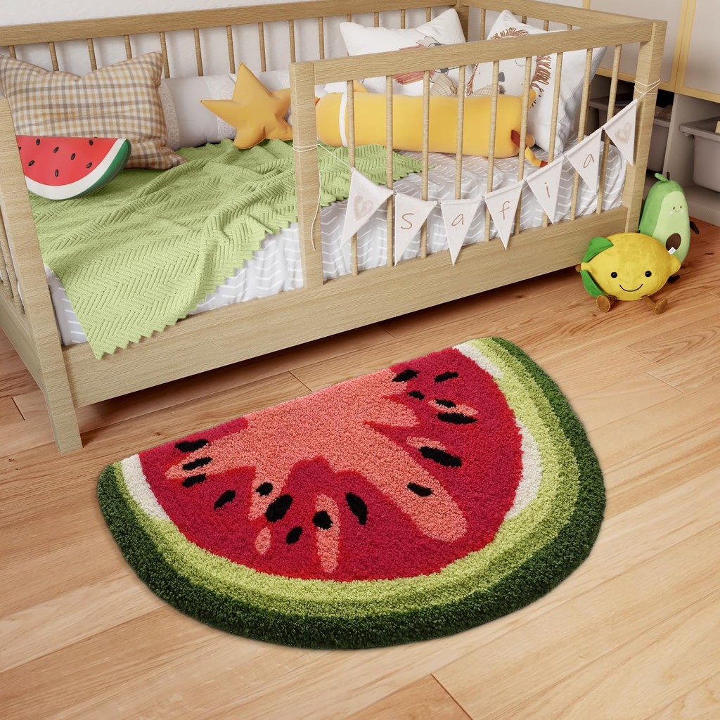 Fruit Bath Mat Cute Bathroom Rug Soft Plush Fluffy Absorbent Non-Slip ...