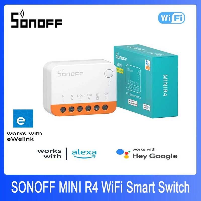 Xj SONOFF MINI R4 Wifi Smart Switch Wi-Fi 2 Way Switch Smart Home Wor ...