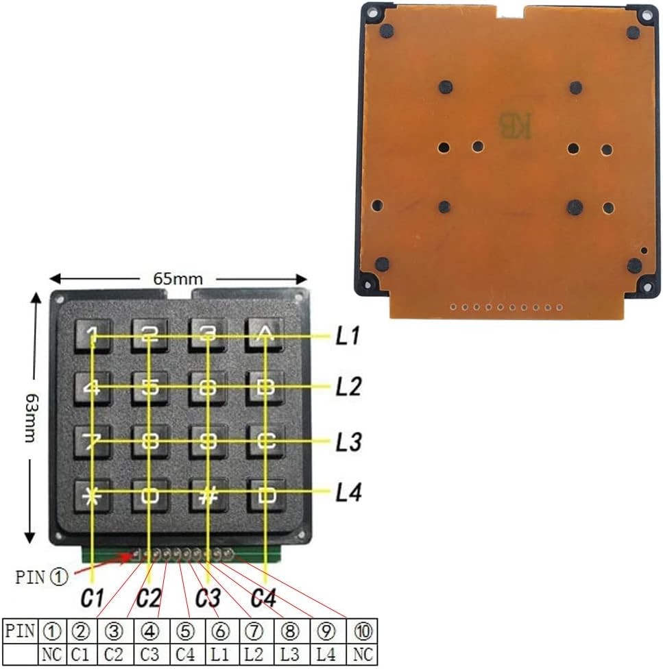 3*4 4*4 Matrix Switch Keyboard Keypad Array Module Abs Plastic Keys 4X4 ...