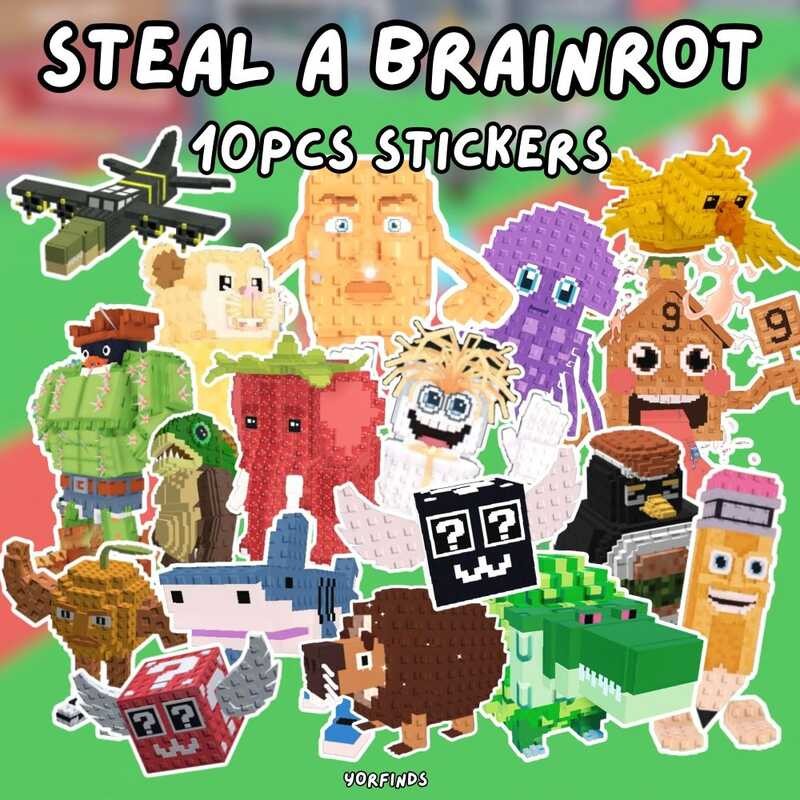 10Pcs Steal A Brainrot Sticker | Decor, Decorative, Design | Shopee ...