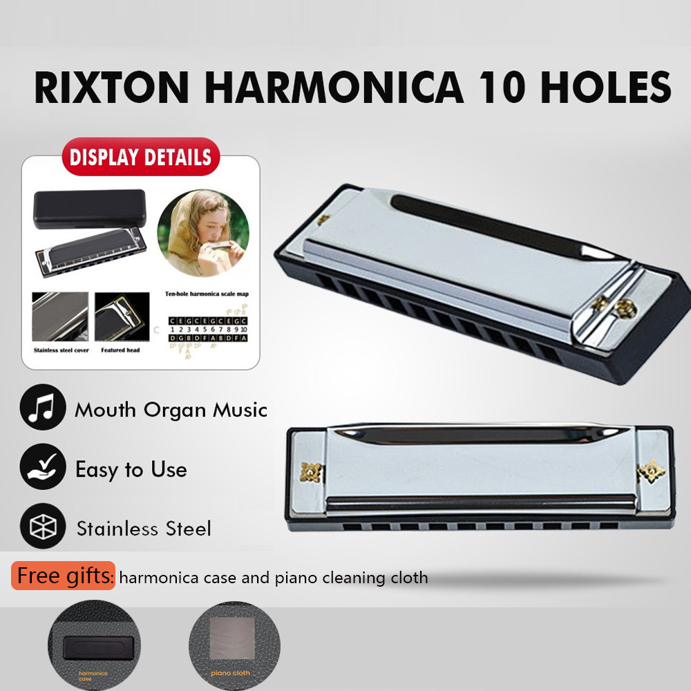 10 Hole Blues Harmonica Titanium Student Children Early Beginner ...