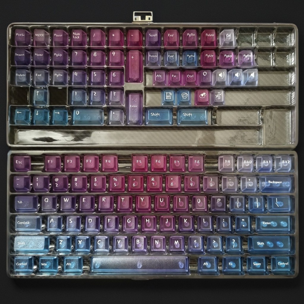 PC Gradiant Foggy Transparent Rainbow Gradient PC Keycap Magnetic ...