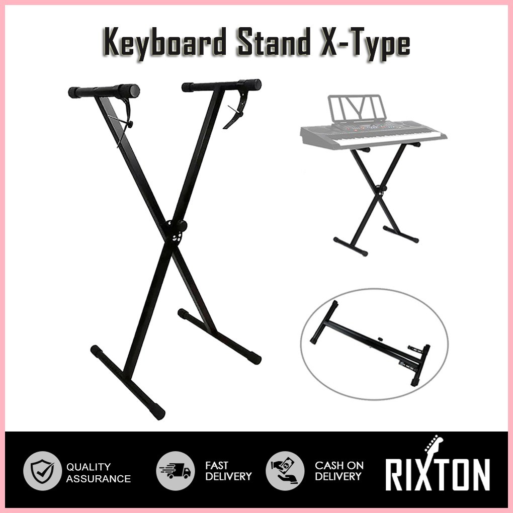 RIXTON Keyboard Portable Stand X-type Folding Piano Keyboard Rack Metal ...