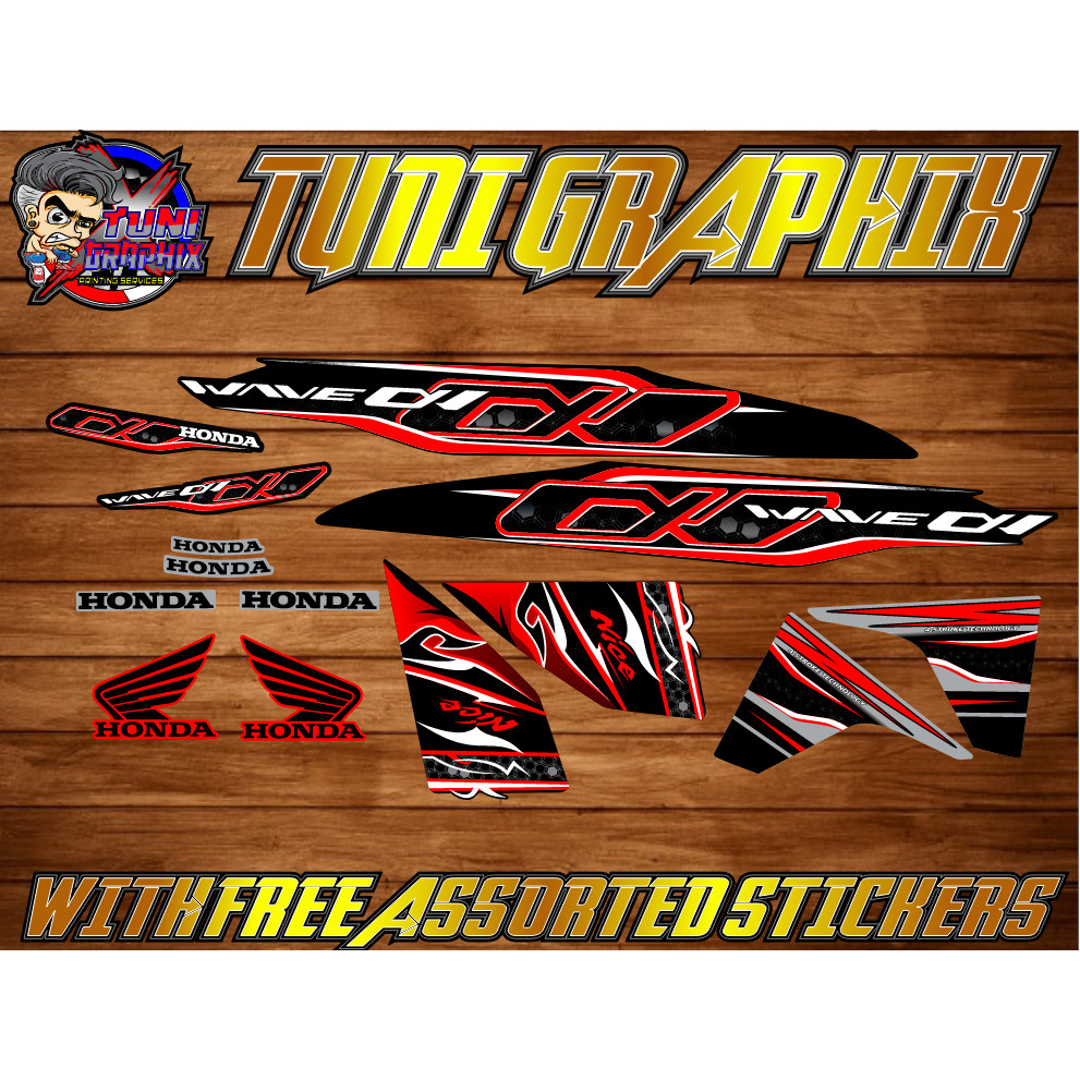 Honda Wave 110 Alpha CX Stock Decals Set W/freeBIES | Shopee Philippines