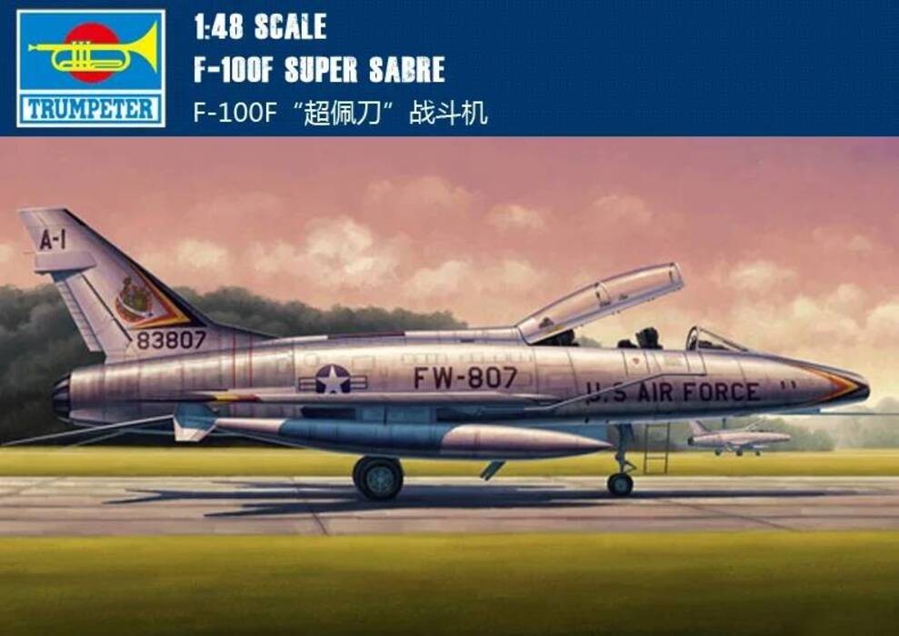 1/48 Trumpeter 02840 F-100F er Sabre Fighter-Scale Model Kit | Shopee ...