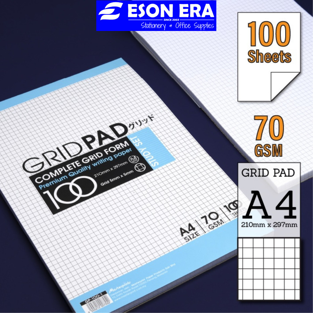 Masterprint Test Pad A4 70gsm 100sheets Exam Pad ( Line / Dotted / Grid ...