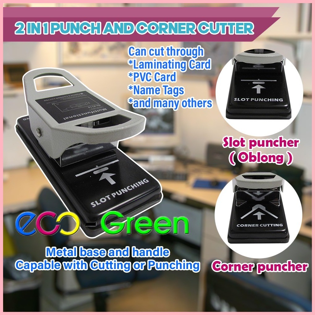2in1 pvc puncher Oblong & Corner Puncher - Metal | Shopee Philippines
