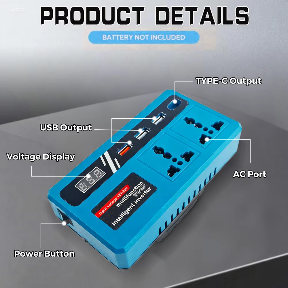 Cordless Portable Mini Smart Inverter Power Converter Power Generator 2 ...