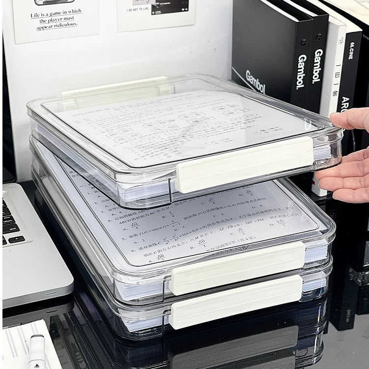 A4 Documents Desk Case Paper Sorting Container Clear Organizer Document ...