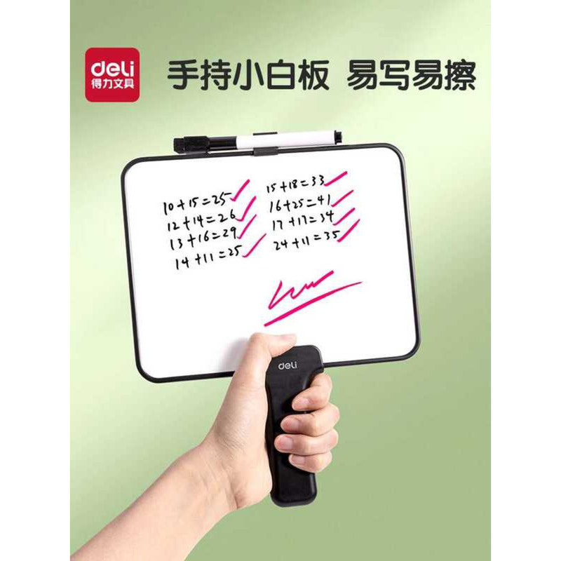Deli Whiteboard Desktop Handheld Sign Drawing Board Memo Teaching Live ...