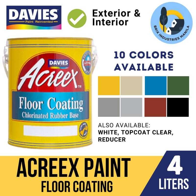 Davies Rubberized Paint 4 Liters Acreex Reducer Gallon All Colors Floor ...