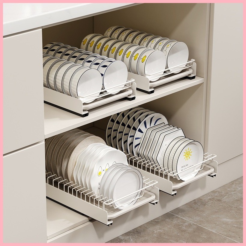 Dish Rack Pull-out Basket for Kitchen Cabinet Organizer Pullout Shelves ...
