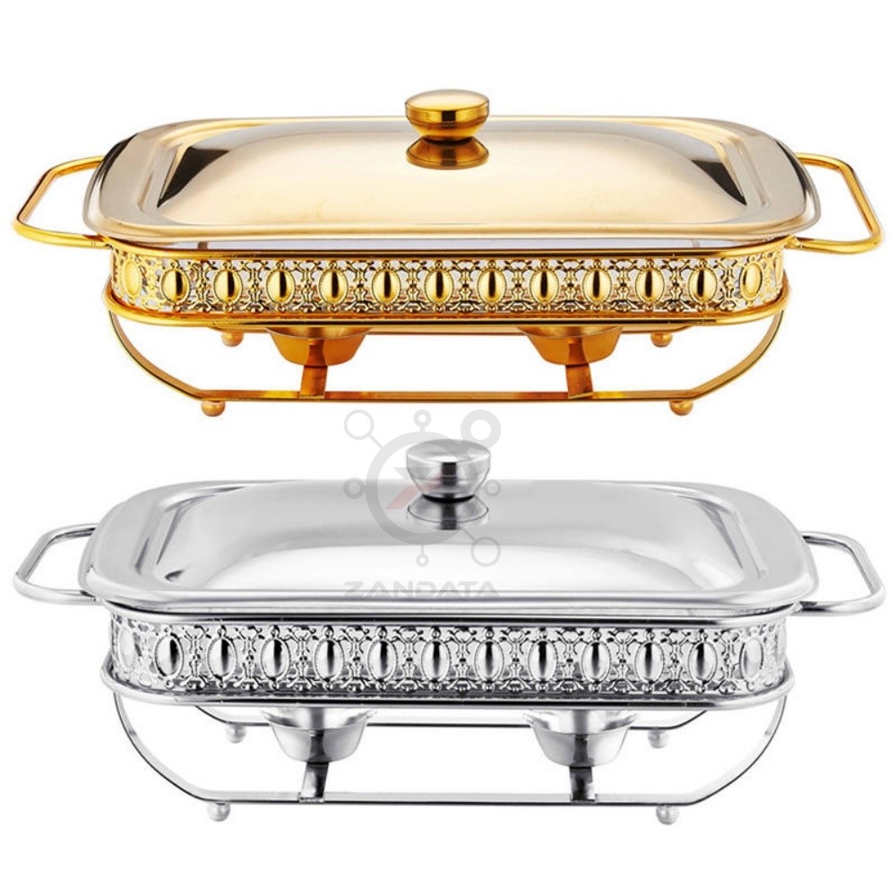 New Trend Luxury Gold Silver Chafing Dish Buffet Food Warmer Display