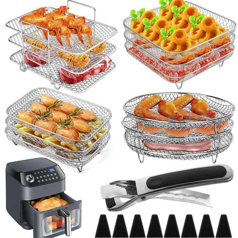 Y Air Fryer Baking Rack Metal Oven Grill Racks 3 Layers Airfryer ...