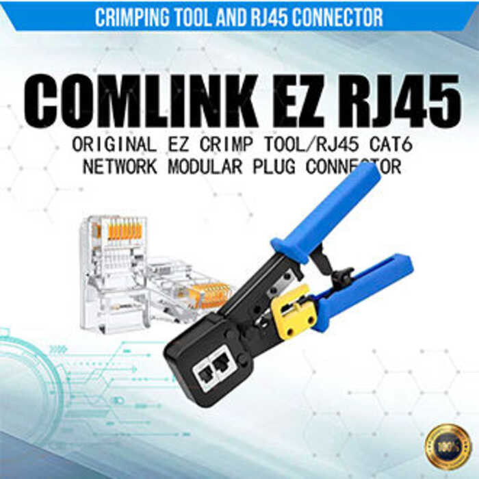 3 Crimping Clamp And EZ Rj45 Straight Through Metal Modular Plug Cable ...