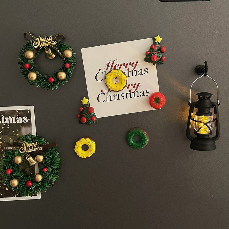 Christmas Wreath Refrigerator Magnets Vintage Fridge Stickers Xmas ...