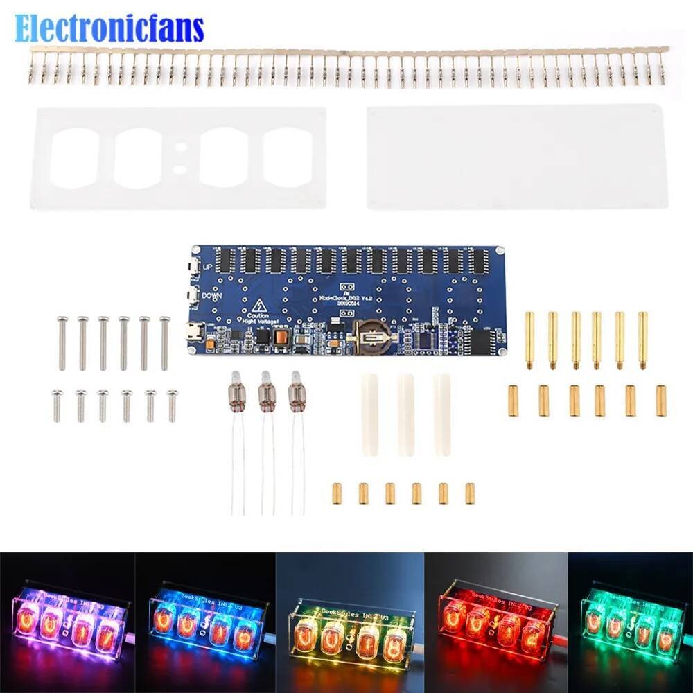 Diy In12 In-12 Nixie Tube Pcba Colorful Digital Clock Module Electronic ...